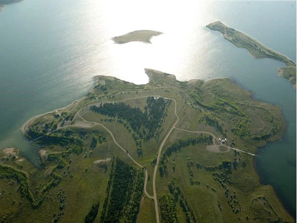 Overhead view of the campground