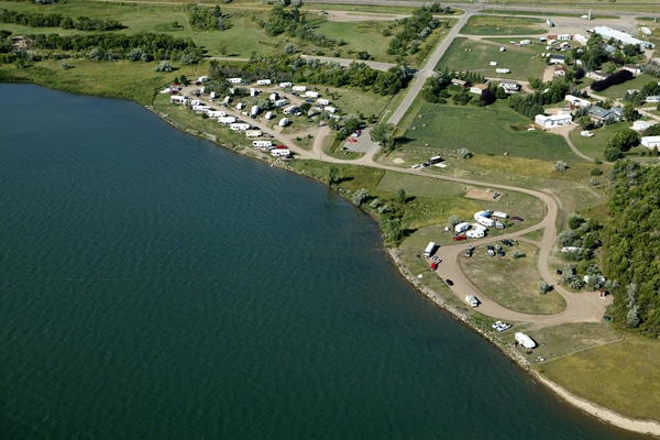 Overhead view of the campground