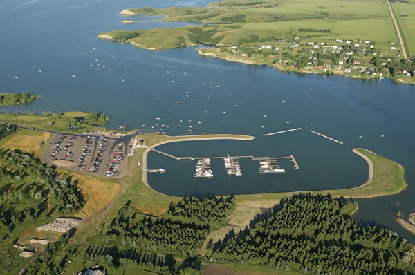 Ariel view of Fort Stevenson State Park