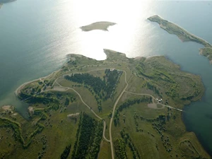 Overhead view of the campground