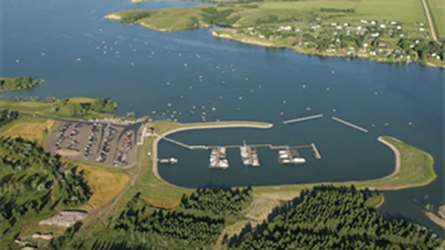 Ariel view of Fort Stevenson State Park